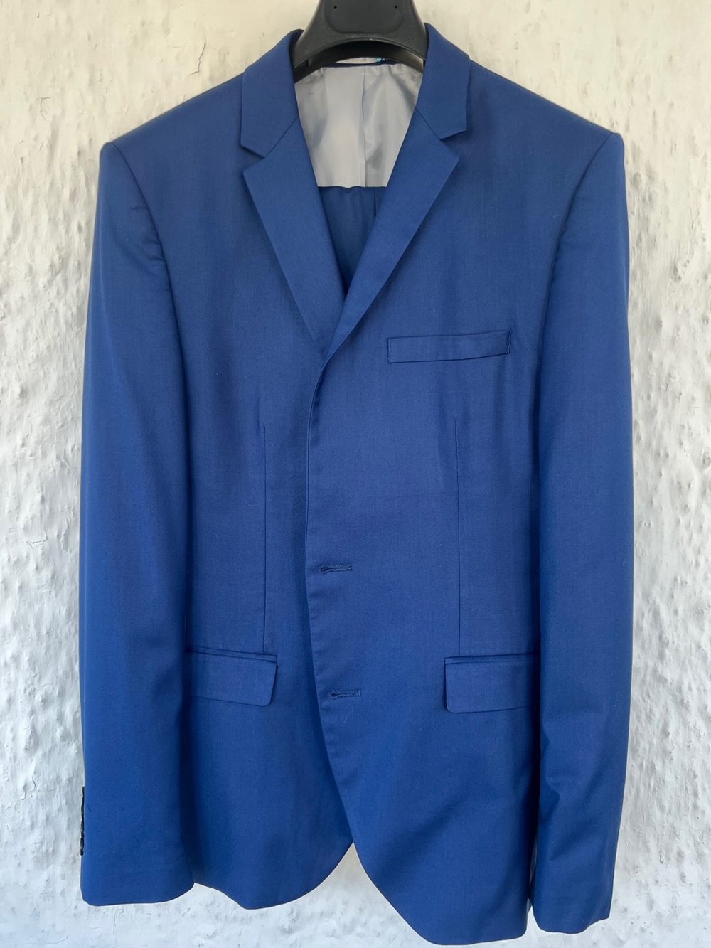 Men's Royal Blue Tailored Single-Breasted Blazer - Picture 1 of 6